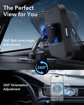 MagSafe Car Mount Charger 15W Fast Charge with 36W Dual USB-A Adapter Black